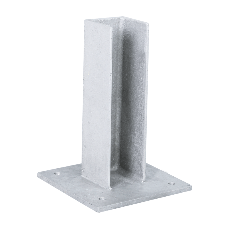 Alu Fußplatte mit Überstand - Grundplatte: 180 x 180 mm